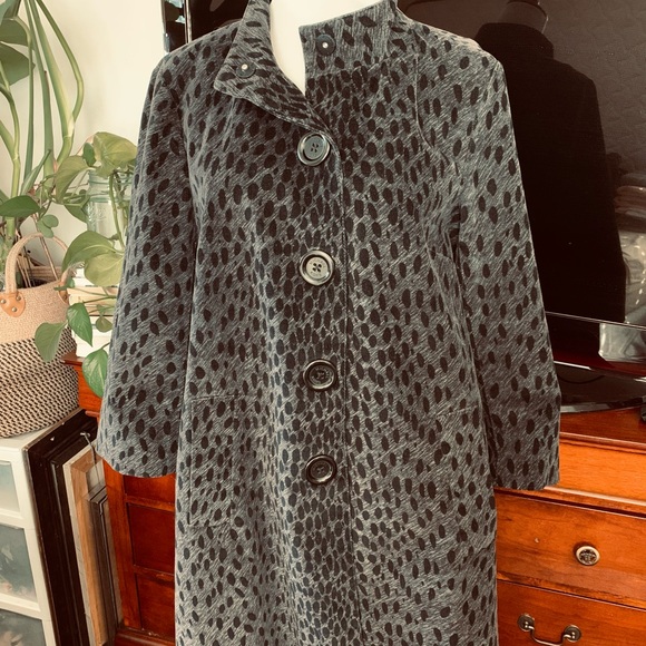 Michael kore leopard jacket cocoon coat L - Picture 2 of 6